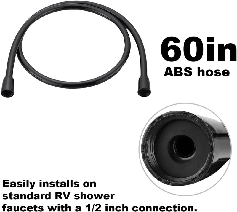 MarisFlow RV Shower Faucet with Shower head and Hose - Non-Metallic RV Shower Kit, On/Off Valve & Diverter, Handheld Shower Replacement for RV,5thWheels,Motorhomes,Travel Trailers,Campers（Black） - Image 5